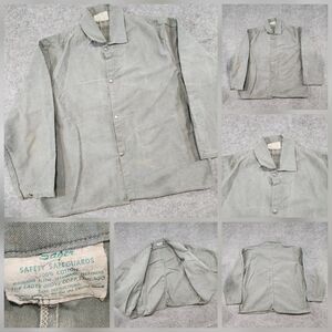 VTG 60s Sager Safety Safeguards Glove Corp Mens 50 Snap Up Cotton Work Shirt